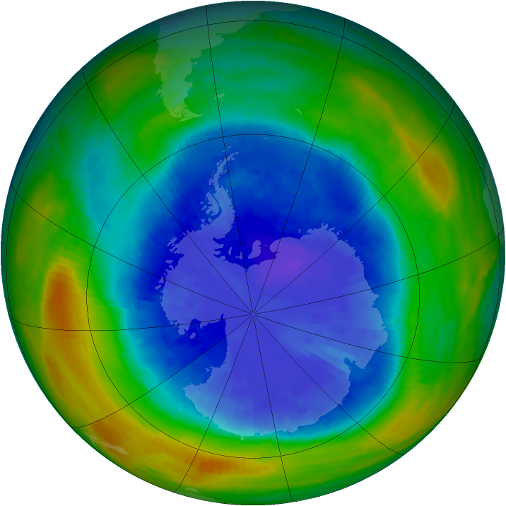 Antarctic ozone map for 13 September 1987